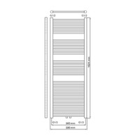 Designradiator Haceka Gobi Adoria 59x162,4 cm Chroom 6-Punts Aansluiting (580 Watt)