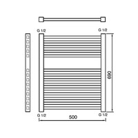NIET MEER LEVERBAAR Designradiator Haceka Gita 50x69 cm Wit 4-Punts Aansluiting (317 Watt)