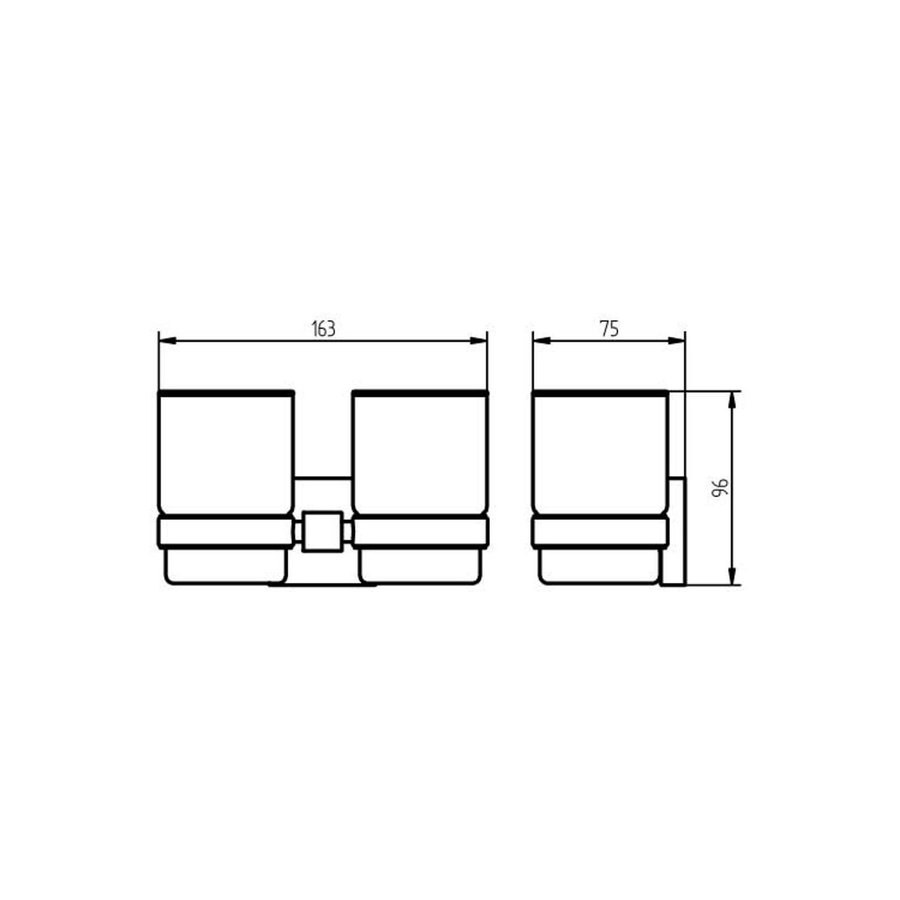 Glashouder Dubbel Haceka Mezzo Chroom