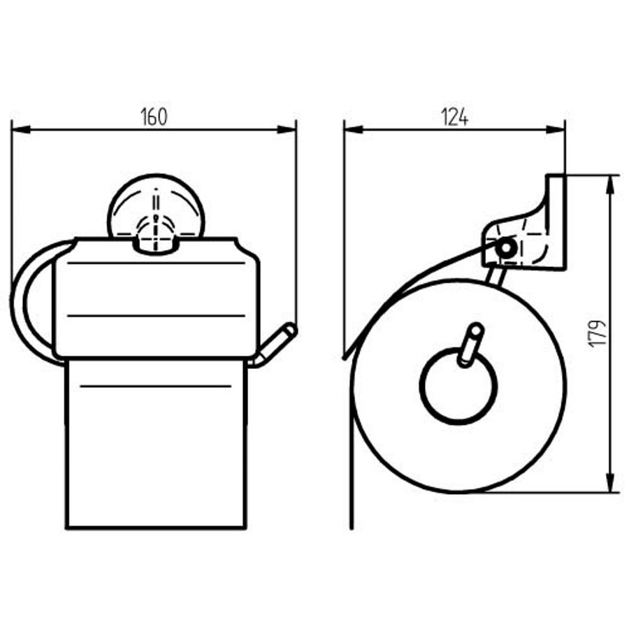 Toiletrolhouder Haceka Aspen met Klep Chroom