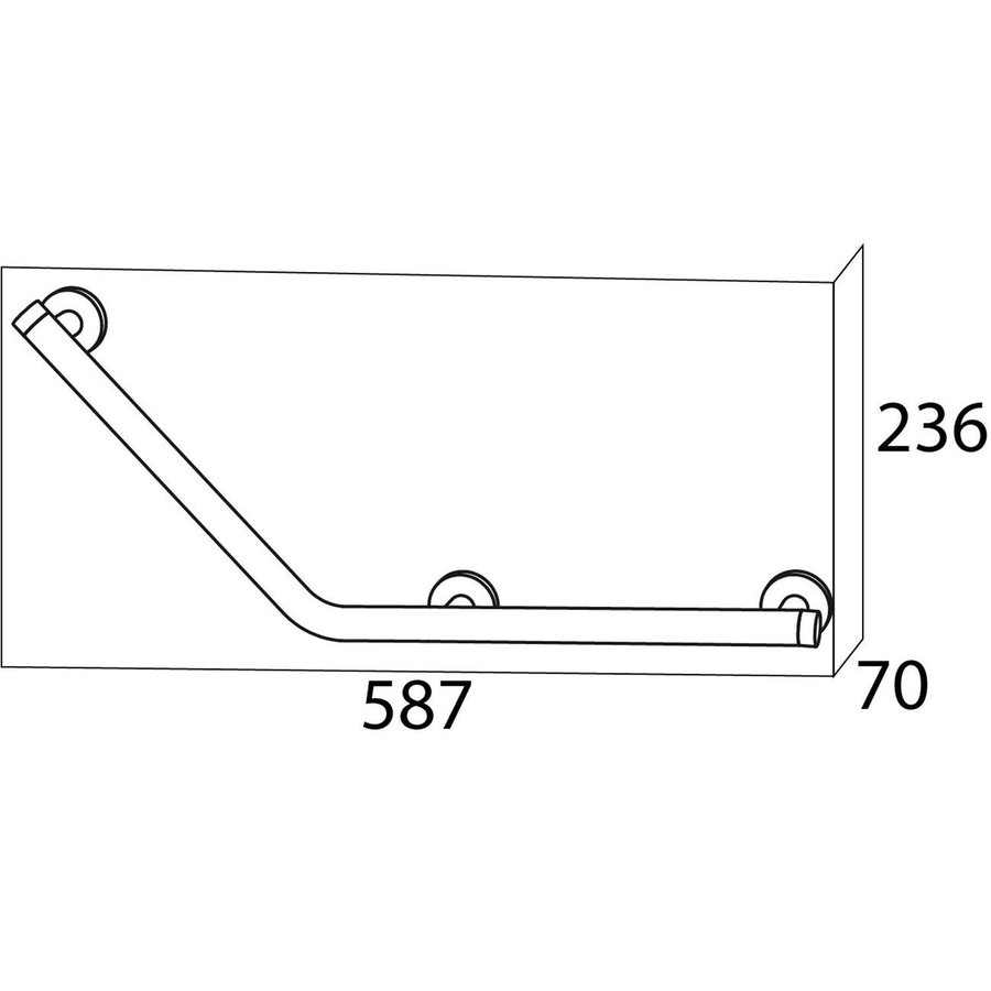 Veiligheidsgreep Tiger Boston Comfort en Safety 135 Graden Rechts RVS Glans