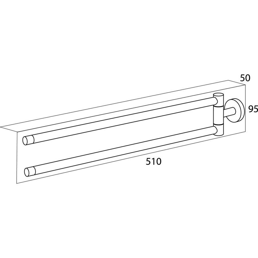 Handdoekrek Tiger Boston 2 Armig RVS Glans