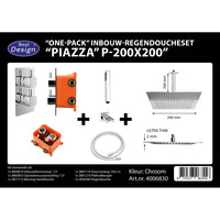 Inbouw Regendoucheset Best Design Piazza met Inbouwbox P-200 x 200