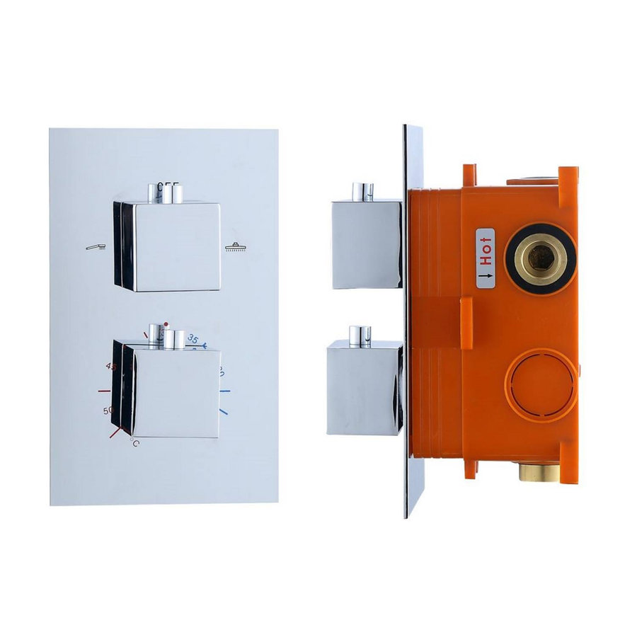 Inbouw Thermostaat Best Design Piazza met Inbouw box 2 weg 1/2 Chroom