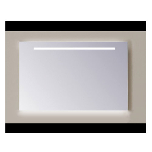 Spiegel Sanicare Q-mirrors 60 x 60 cm Warm White LED Ambi Licht Onder PP Geslepen 