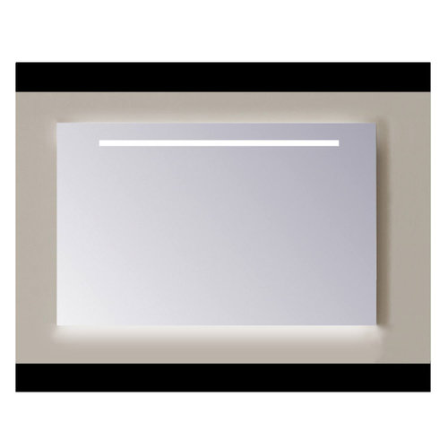 Spiegel Sanicare Q-mirrors 60 x 90 cm Cold White LED Ambi Licht Onder PP Geslepen 