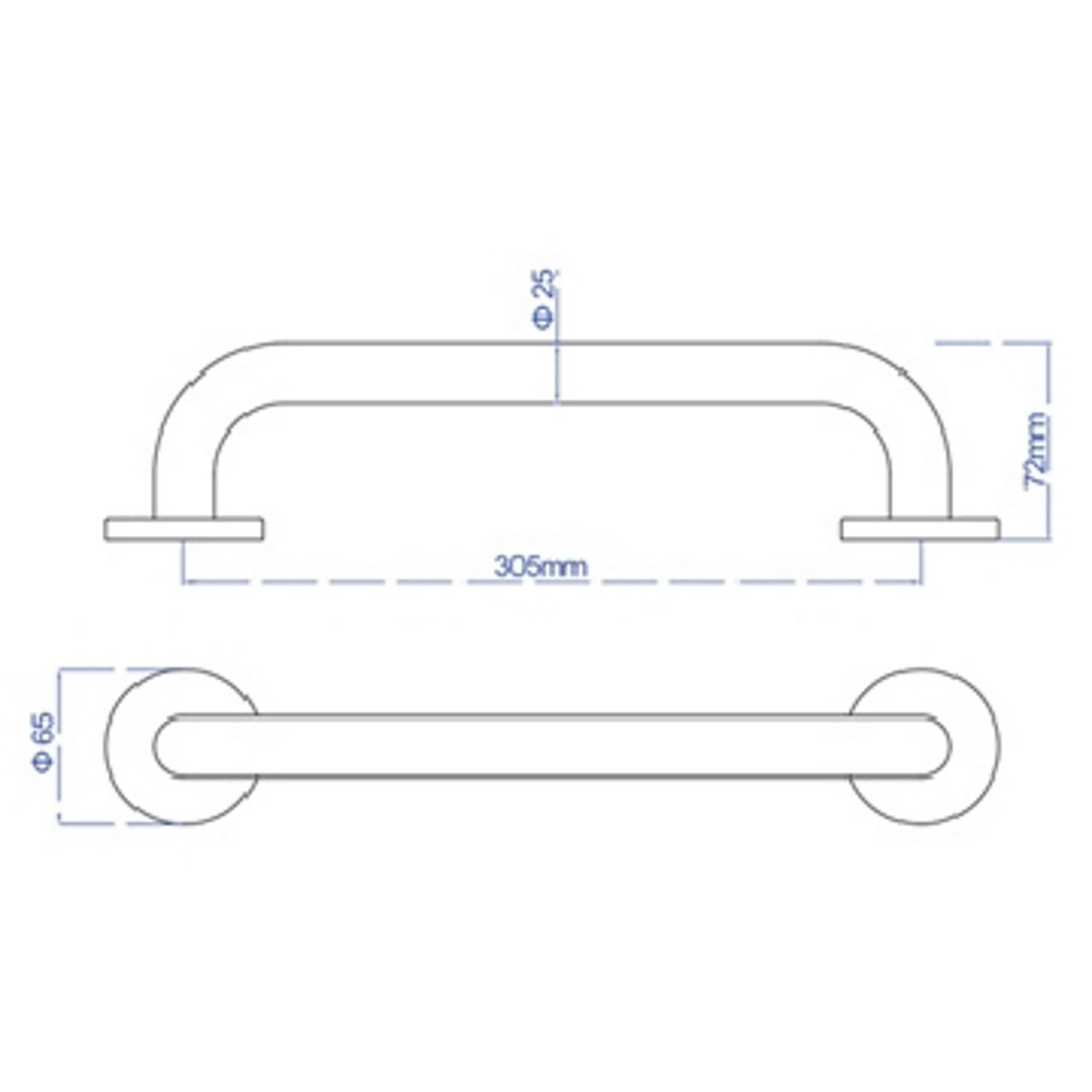 Plieger Badgreep Uni 30 cm RVS Brushed