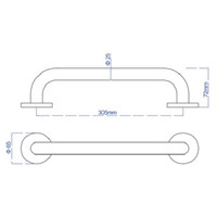 Badgreep Plieger Uni 30 cm Mat Zwart