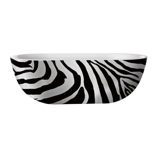 Vrijstaande Bad Best Design 180x86 cm Zebra Acryl Bicolor Zwart Wit 