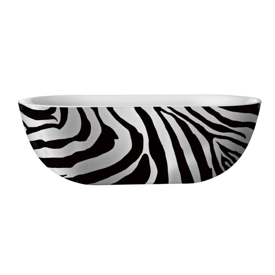 Vrijstaande Bad Best Design 180x86 cm Zebra Acryl Bicolor Zwart Wit