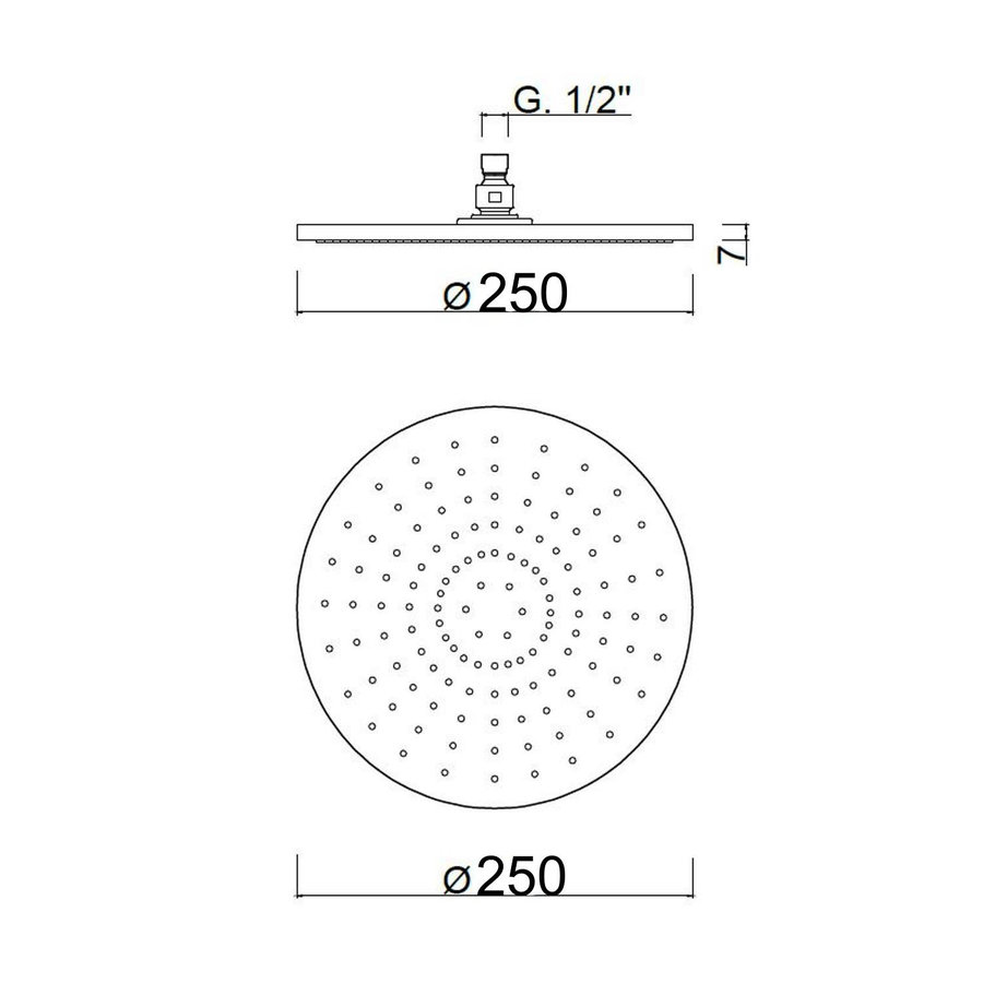 Hoofddouche Sanimex Giulini Rond 25 cm Mat Zwart