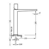 Wastafelmengkraan Tres Project 1-Knop Uitloop Recht 29 cm Rond Mat Zwart