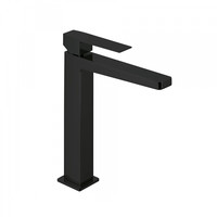 Wastafelmengkraan Tres Slim 1-Hendel Uitloop Recht 19.8 cm Vierkant Mat Zwart