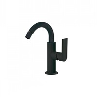 Wastafelmengkraan Tres Loft 1-Hendel Uitloop Gebogen 16.5 cm Rond Mat Zwart