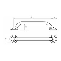 Wandbeugel Handicare Linido Aangepast Sanitair Muurbevestiging 30 cm Wit