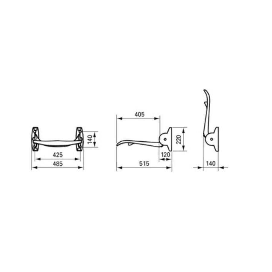 Douchezitting Handicare Linido Aangepast Sanitair 42,5x40,5x22 cm Opklapbaar Antraciet