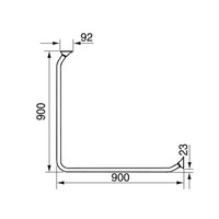 Douchegordijnstang Handicare Linido 90 cm Staal Wit