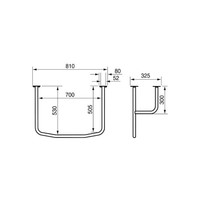 Wastafelbeugel Handicare Linido 70x50,5x30 cm Aangepast Sanitair Staal Wit