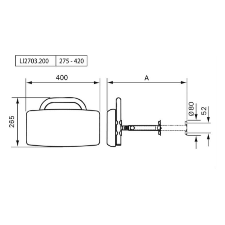 Rugleuning Handicare Linido Aangepast Sanitair 40x26,5 cm Wit