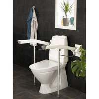 Toiletarmsteun Etac Rex Opklapbaar met Steunpoot 85 cm Wit (draagvermogen tot 150 kg)