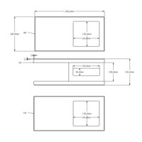 Fonteinset Luca Sanitair Iris 35x18,5x9 cm met Houten Frame Omkeerbaar Glans Wit (zonder kraangat)