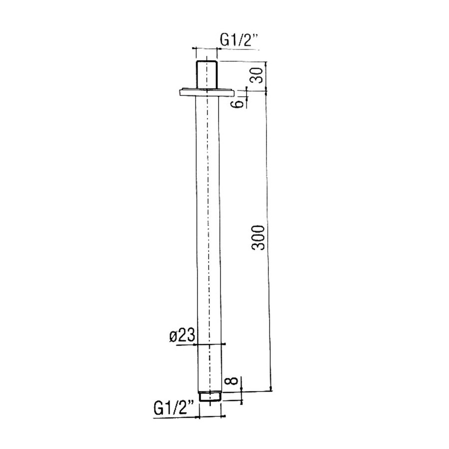 Plafondarm Mavesteel Son 30 cm 304L Geborsteld RVS