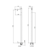 Wastafelmengkraan Vrijstaand Mavesteel Isole 116.4cm 1-hendel Geborsteld RVS (excl. inbouwdeel)