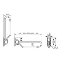 Toiletbeugel Handicare Linido Opklapbaar Aangepast Sanitair 80 cm Antraciet