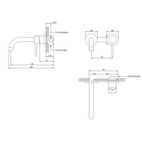 Inbouw Wastafelmengkraan Brauer Black Edition Coldstart Gebogen Uitloop Ronde Hendel Rechts Mat Zwart Met Rozetten