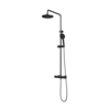 Regendouche Brauer Black Showerpipe met Thermostaat 20cm 3 Standen Mat Zwart
