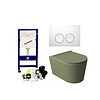 Geberit UP100 Toiletset 50 Civita Mat Legergroen Rimless Met bril En Drukplaat