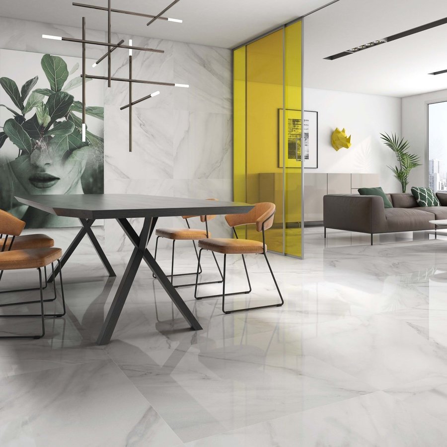 Vloertegels Geotiles Calacata Blanc Glossy 90x90cm (prijs per m2)