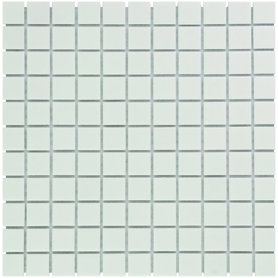 Mozaïektegel The Mosaic Factory Barcelona 23x23 mm Porselein Mat Wit (Prijs per 0,90 M2)