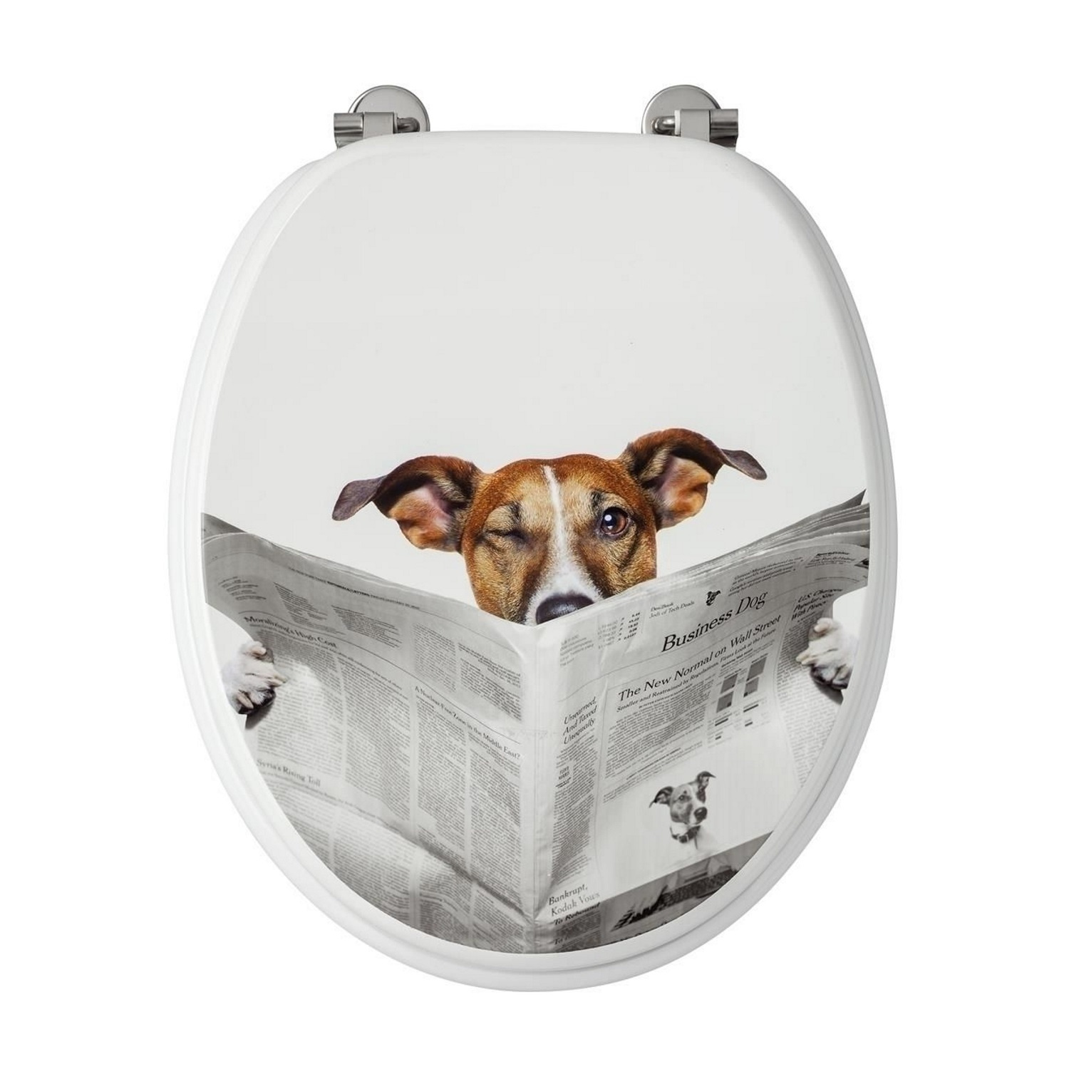 Toiletzitting Allibert Decor Business Dog 37,3x5,6x44,8 cm MDF Inox Scharnieren Allibert