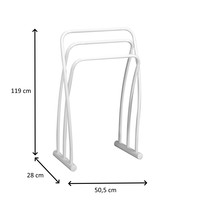 Handdoekhouder Allibert Hendaye met Drie Stangen Vrijstaand Wit