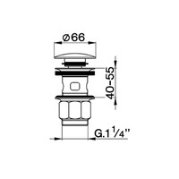 Clickwaste Salenzi Giro Gegalvaniseerd Messing Zwart Chroom ø66 mm