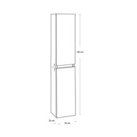 Kolomkast Exellence Sephia 140x30x25 cm MDF Eikenhout Look