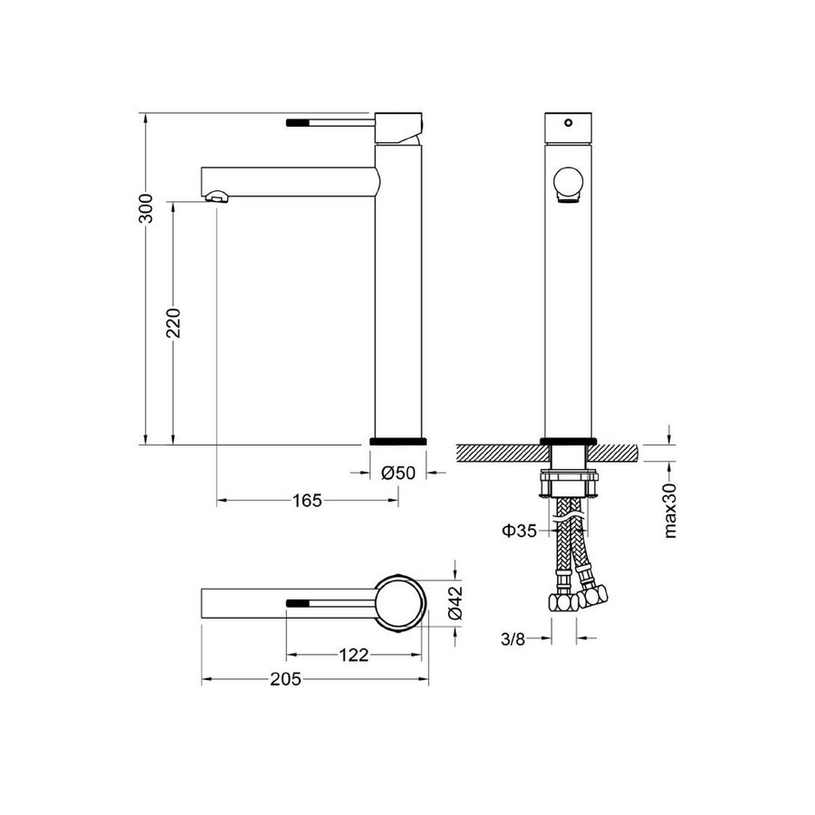 Wastafelmengkraan Best Design Sulgen 30 cm 1-hendel Chroom