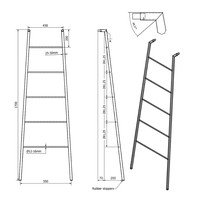 Handdoekrek Sapho Sega Staand 55x170x7 cm Wit