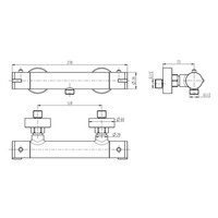 Thermostatische Douchemengkraan Schutte London Chroom 120mm HOH-afstand