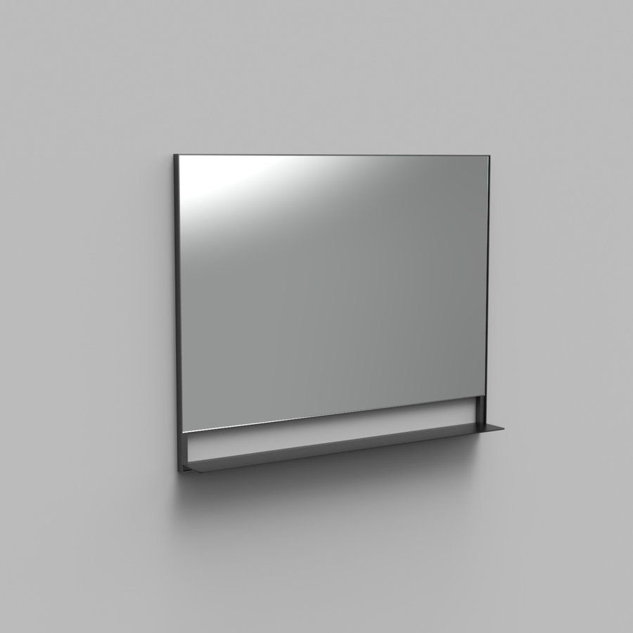 Badkamermeubelset Industrieel AQS Frame Hangend 100 Mat Zwart Aluminium (inclusief spiegel en verlichting)