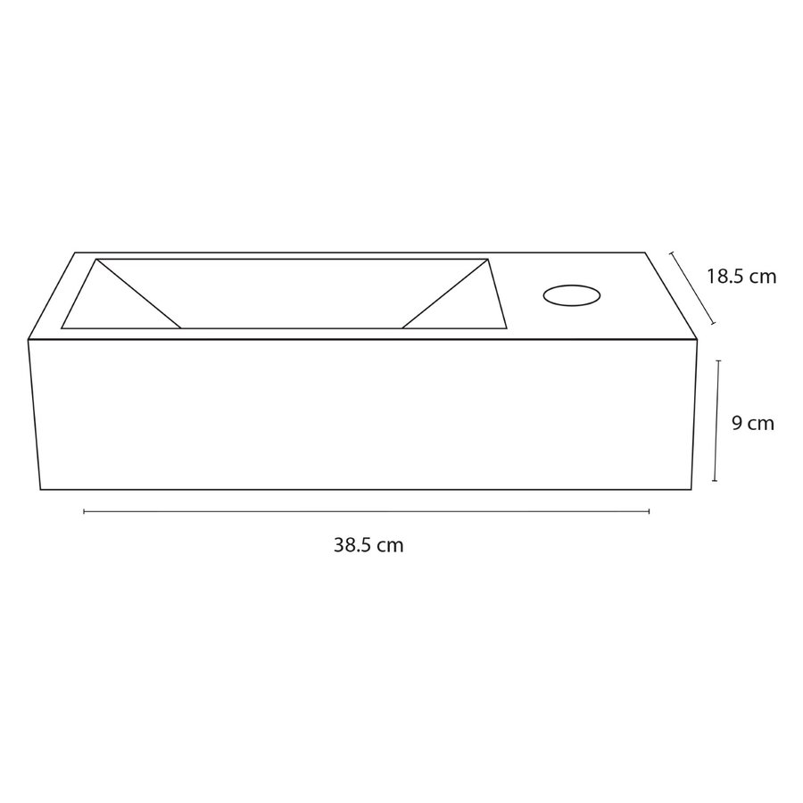 Fonteinset Differnz Mix En Match Ravo 39x19x9 cm Keramiek Wit (Keuze Uit 5 Kleuren Kranen)