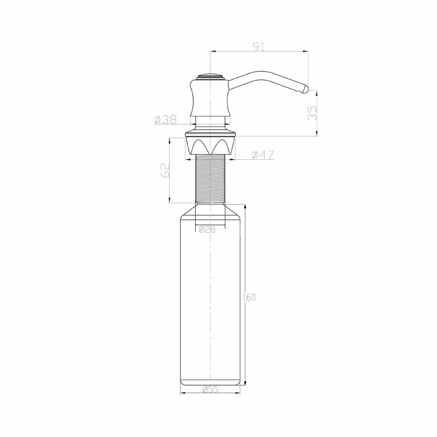 Inbouwzeepdispenser Sapho Traditioneel Kunststof Fles 350 ML Chroom