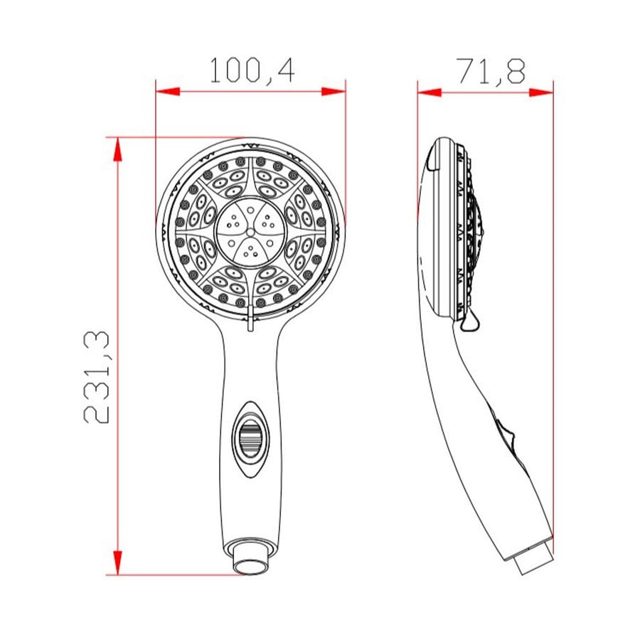 Handdouche Schutte Aqua2Save 3 Functies met Waterstop Chroom