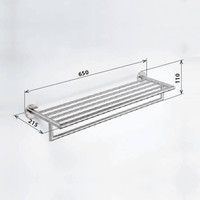 Dubbele Handdoekhouder Sapho X-Steel met Plankopslag 65 cm RVS