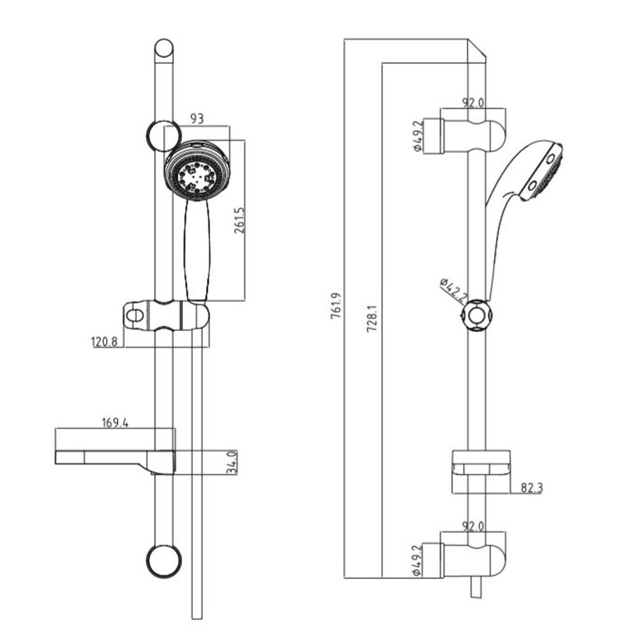 Doucheset Schutte Fresh 8 Functies 76cm Stang Chroom