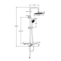 Regendouche Opbouwset Schutte Aquastar 5 Functies met Planchet Chroom Wit