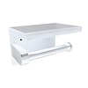 Boss & Wessing Toiletrolhouder met Plateau Boss & Wessing RVS Mat Wit
