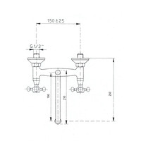 Inbouw Wastafelmengkraan Sapho Antea 2-knop Gebogen Uitloop 19 cm Chroom