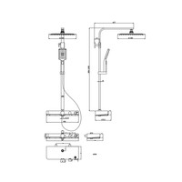 Regendouche Opbouwset Thermostatisch Schutte Ocean 3 Functies Glazen Planchet Chroom Antraciet